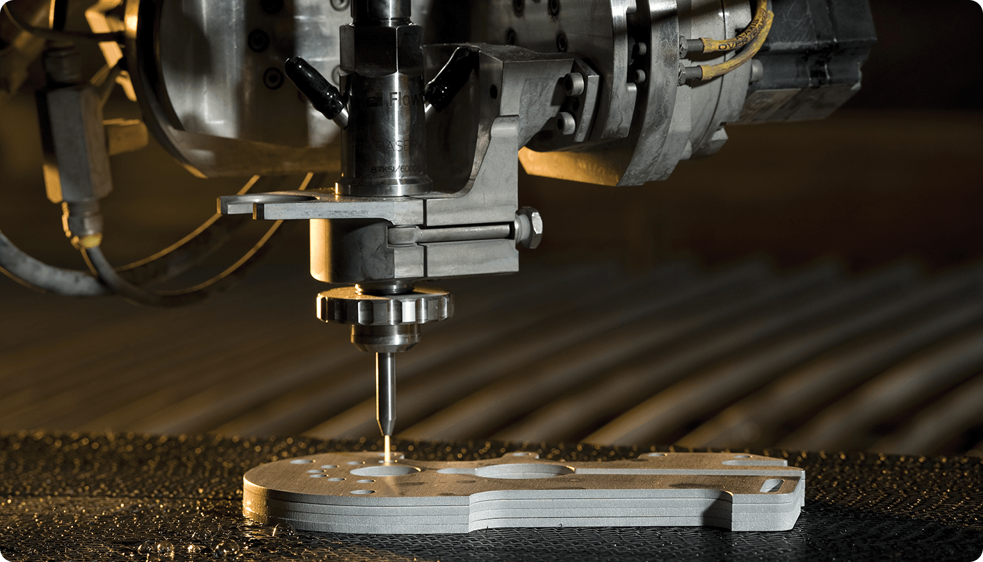 waterjet cutting multiple stacked parts at once