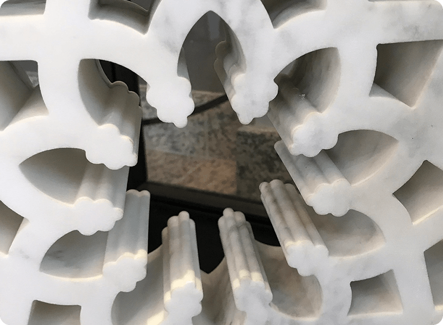 white marbled stone lattice